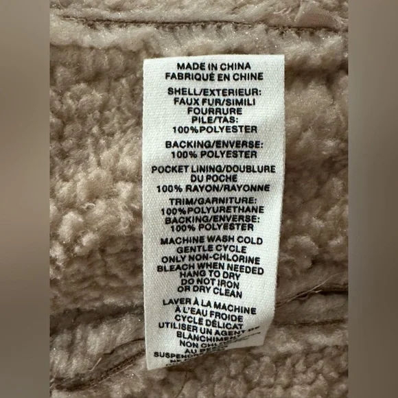 Avec Les Filles Faux Shearling Coat Brown size Large - Picture 15 of 16